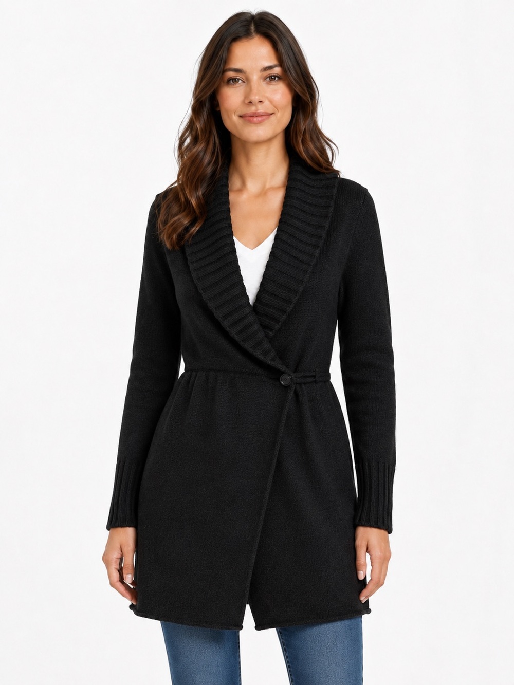 Aritzia Talula women's cardigan sweater dark grey size M/L cashmere angora blend